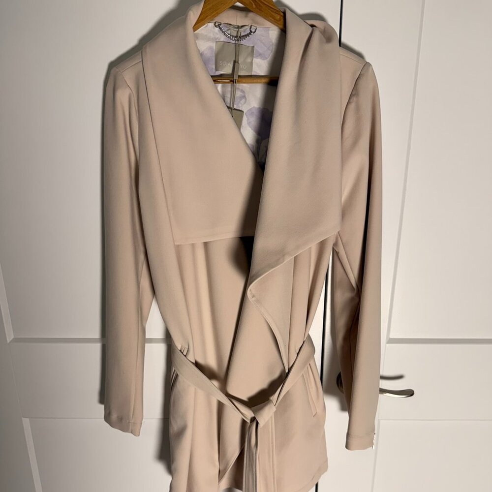 SOIA & KYO | Women's ORA Drapy Coat | Pearl | XL
